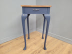 Midnight Blue Fusion Painted Lamp Table With Drawer