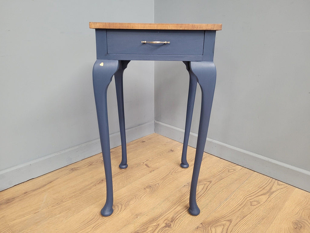 Midnight Blue Fusion Painted Lamp Table With Drawer