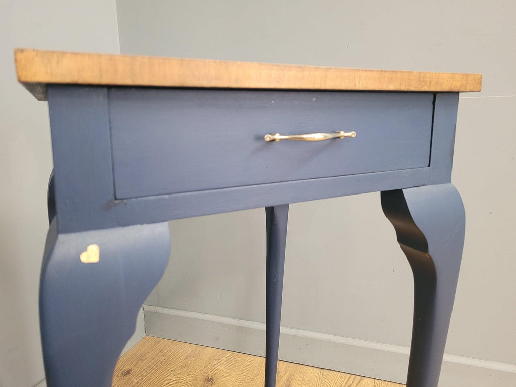 Midnight Blue Fusion Painted Lamp Table With Drawer