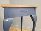 Midnight Blue Fusion Painted Lamp Table With Drawer