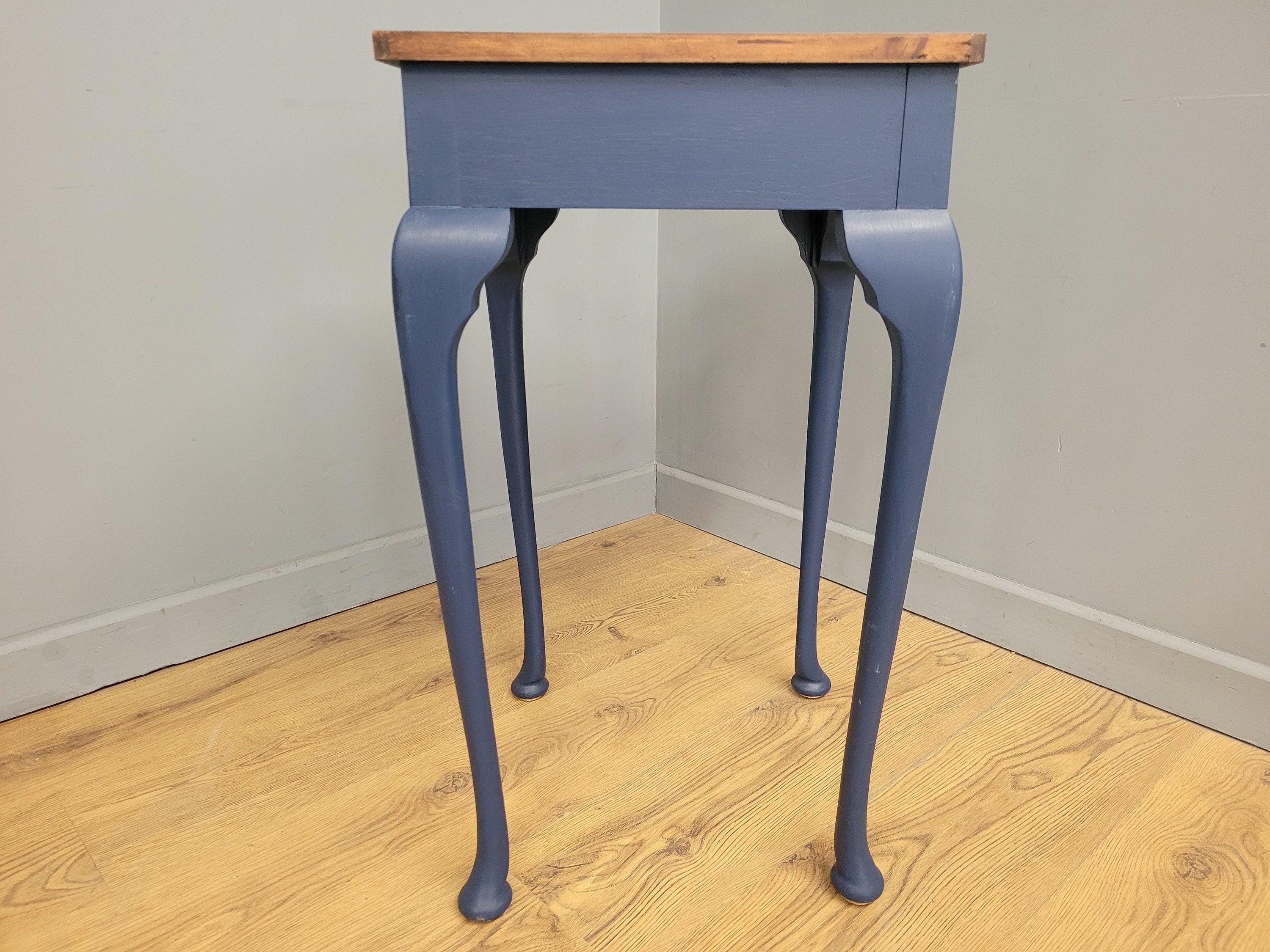 Midnight Blue Fusion Painted Lamp Table With Drawer