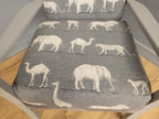 Mid Century Style Painted Grey Animal Print Armchair