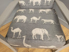 Mid Century Style Painted Grey Animal Print Armchair