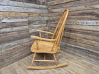 Vintage Wheel Back Country House Lyre Back Windsor Blonde Rocking Chair