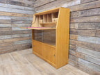 Retro Chic Mid Century Student Bureau Sliding Glass and Cupboard Doors