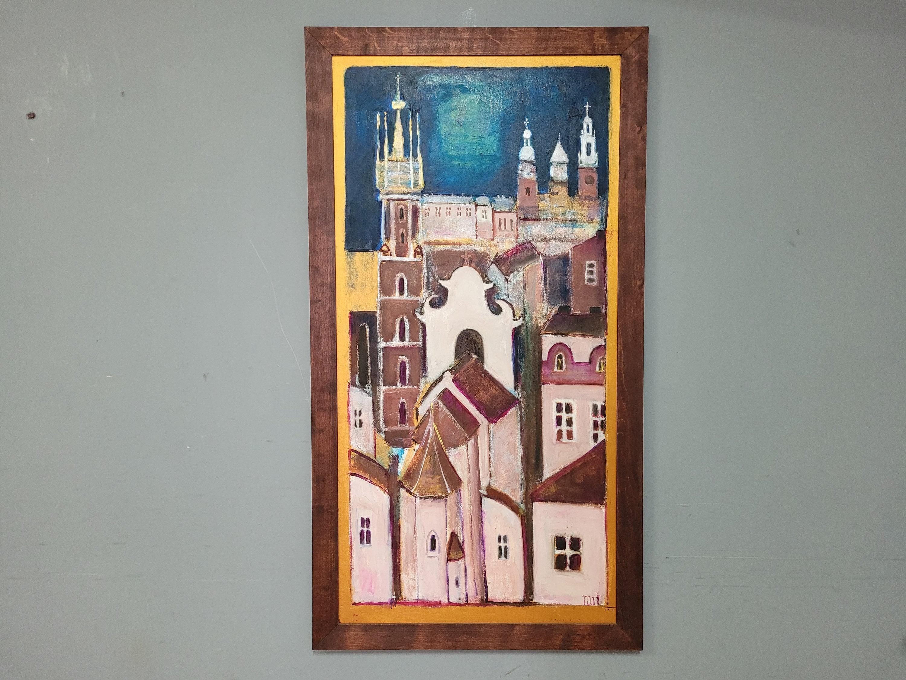 Original Polish Abstract St Marys Basilica Church in Krakow #5