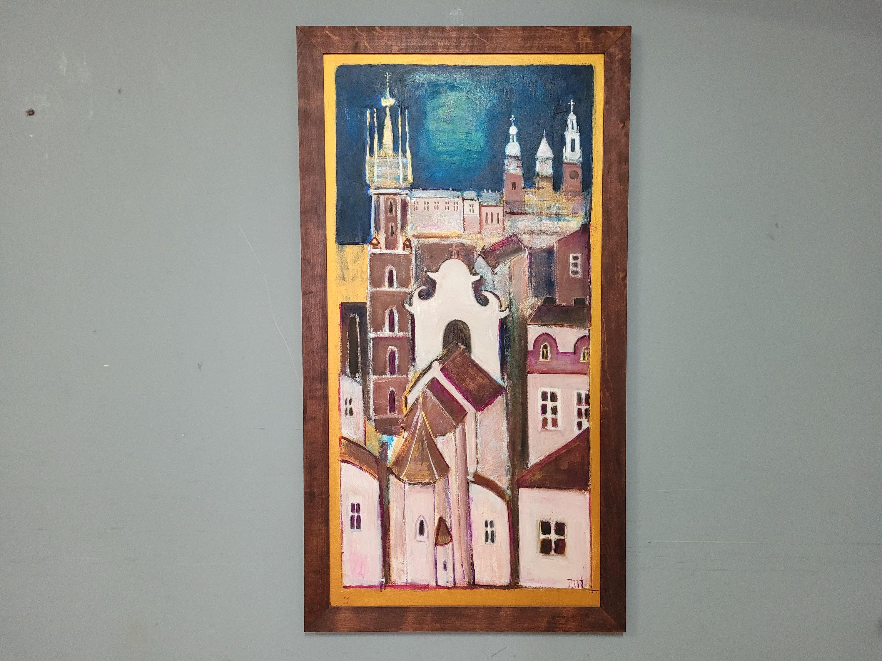 Original Polish Abstract St Marys Basilica Church in Krakow #5