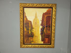 Very Large Ornate Gold Framed Original Painting The Cathedral of Cartagena #9