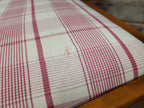 Set of 6 Vintage Dining Chairs with Pink Check Upholstery 20th Century