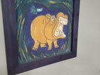 Original Framed Picture Of Hippo Signed Frieda #1
