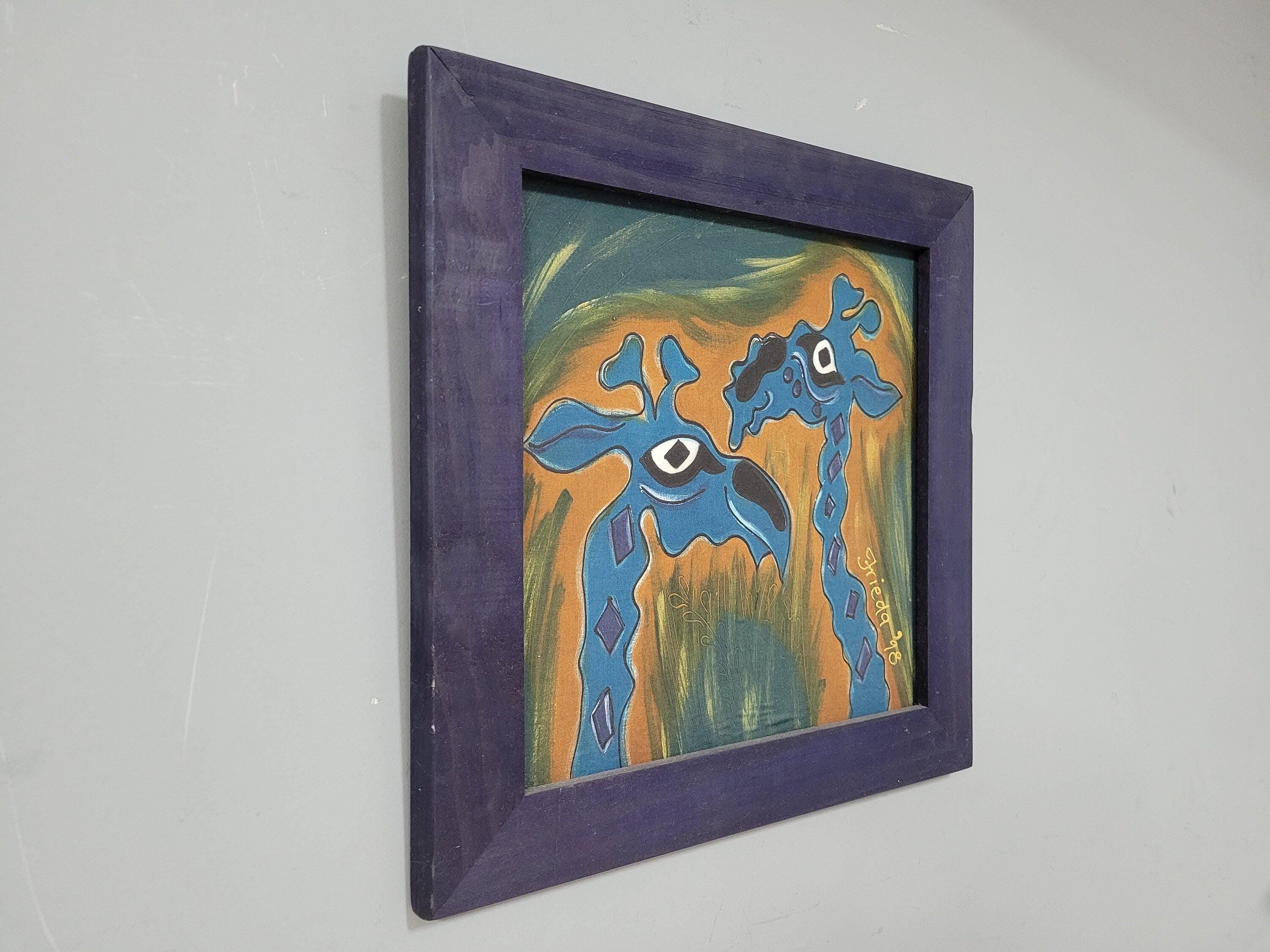 Original Framed Picture Of Giraffe Signed Frieda #2