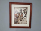 Original Signed Framed Watercolour Silver Taxco Cathedral Mexico #7