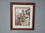 Original Signed Framed Watercolour Silver Taxco Cathedral Mexico #7