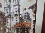 Framed Watercolour Silver Taxco Cathedral Mexico Original Signed #8