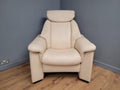 Quality Cream Leather Reclining Armchair