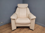 Quality Cream Leather Reclining Armchair