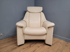 Quality Cream Leather Reclining Armchair