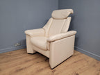 Quality Cream Leather Reclining Armchair