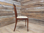 Vintage Mahogany Slat Back Hand Made Needlepoint Bedroom Chair