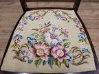 Vintage Mahogany Slat Back Hand Made Needlepoint Bedroom Chair