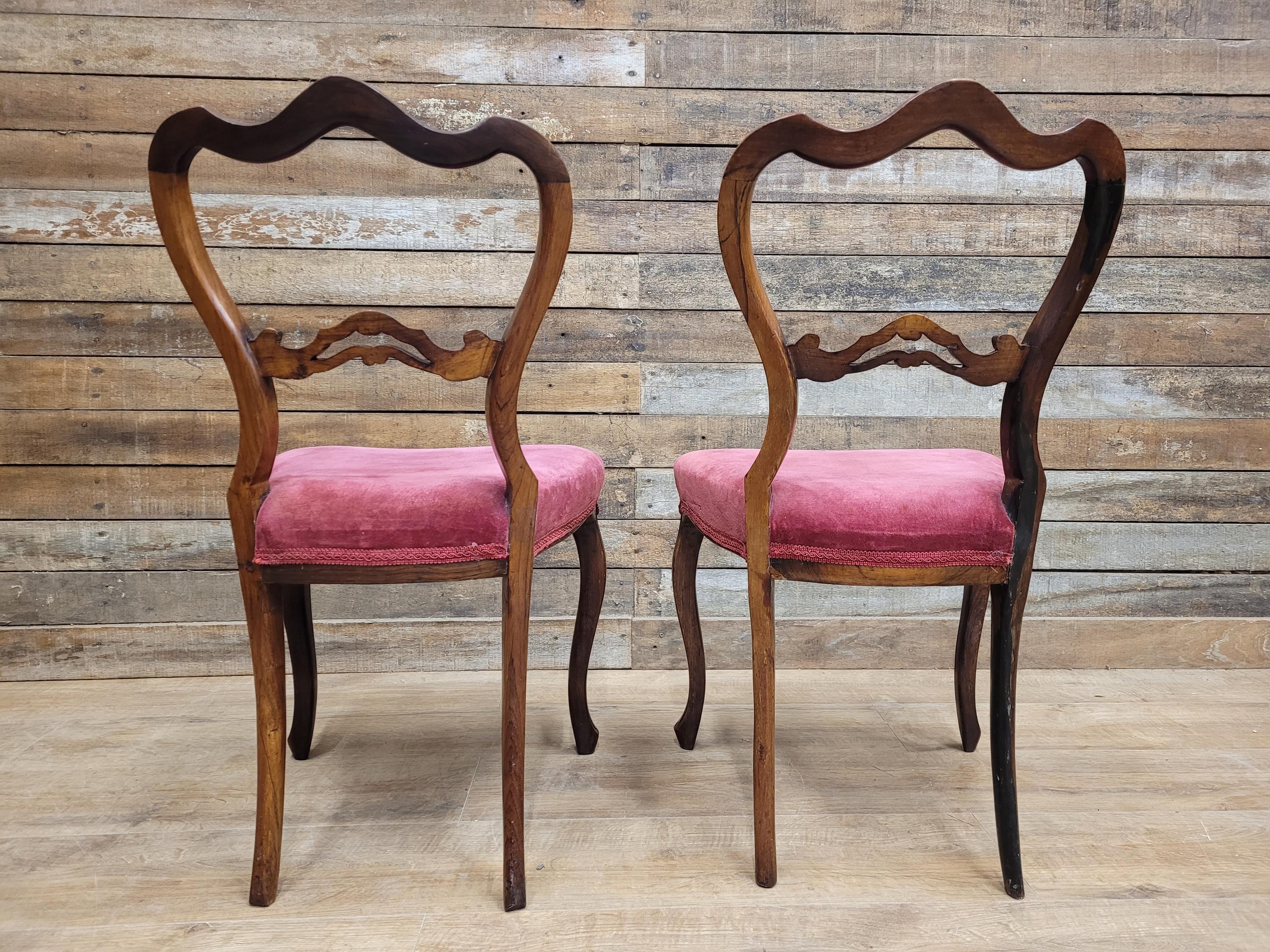 Pair Of Antique Victorian Mahogany Carved Balloon Back Salon Chairs Bedroom Hall