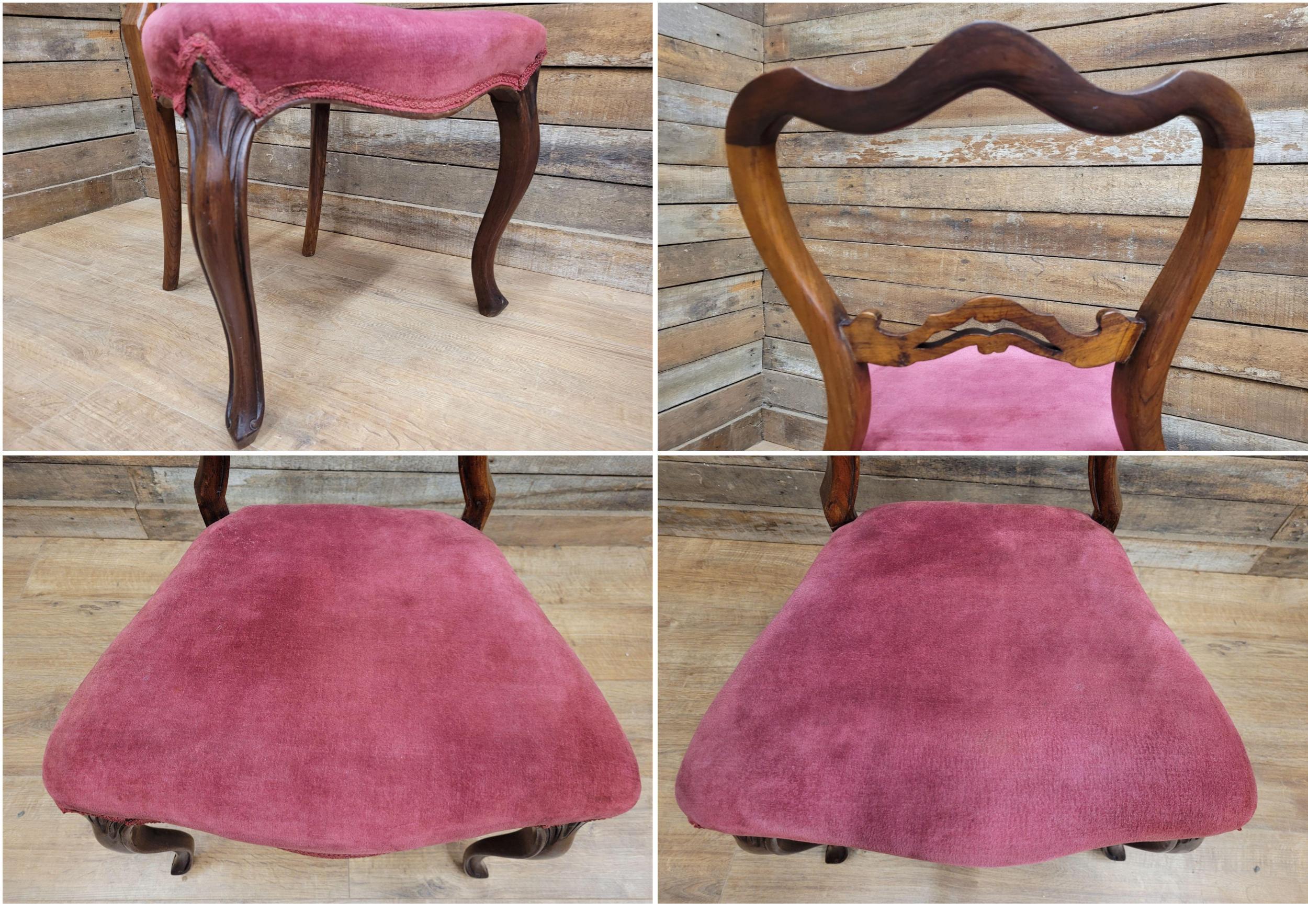 Pair Of Antique Victorian Mahogany Carved Balloon Back Salon Chairs Bedroom Hall