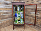Antique Edwardian Inlaid Glazed Display Cabinet Butterfly Backed Drinks Cabinet