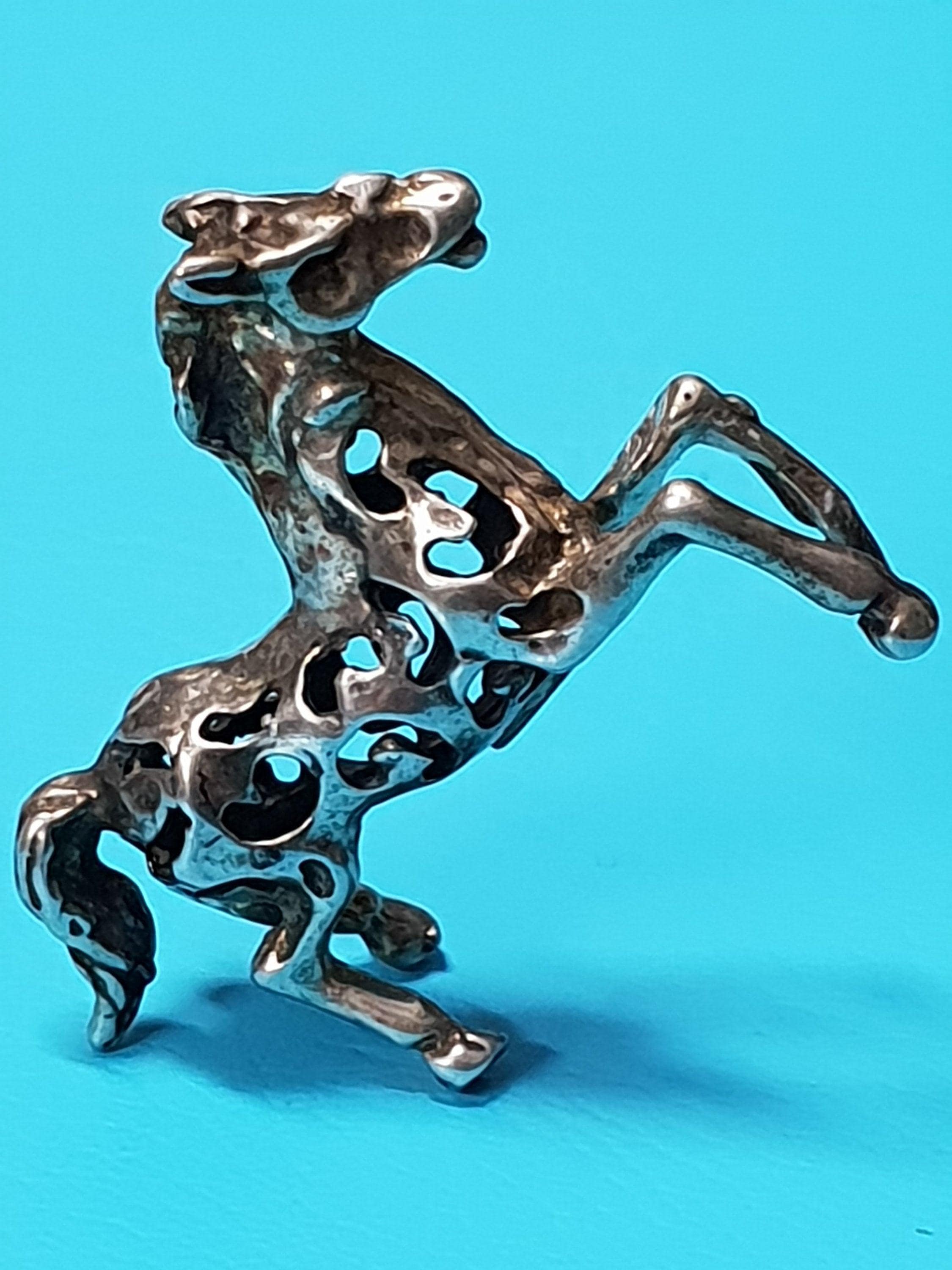 Silver Prancing Horse (Hallmarked 800) Figurine