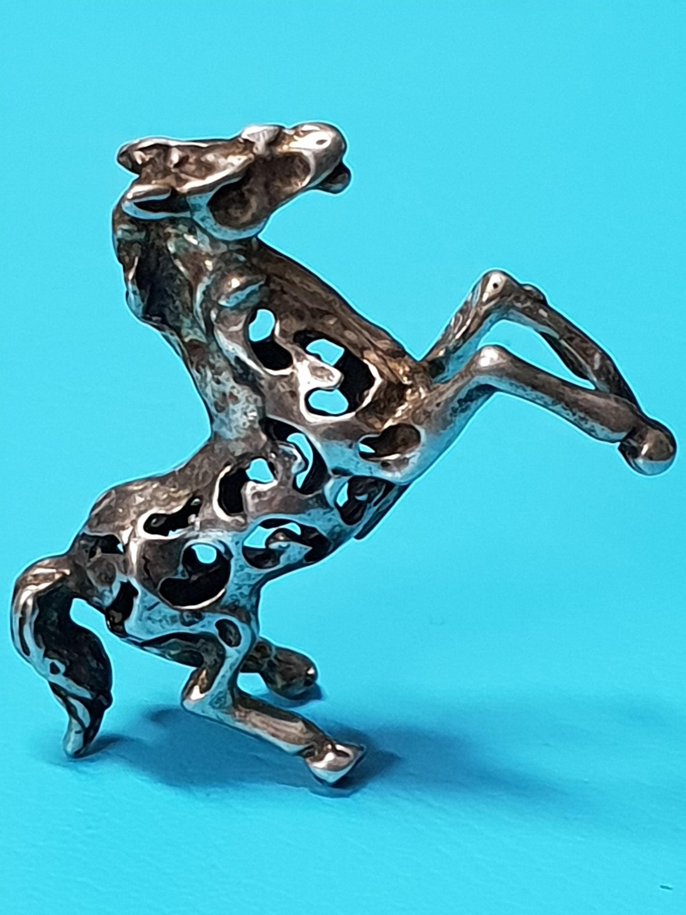 Silver Prancing Horse (Hallmarked 800) Figurine