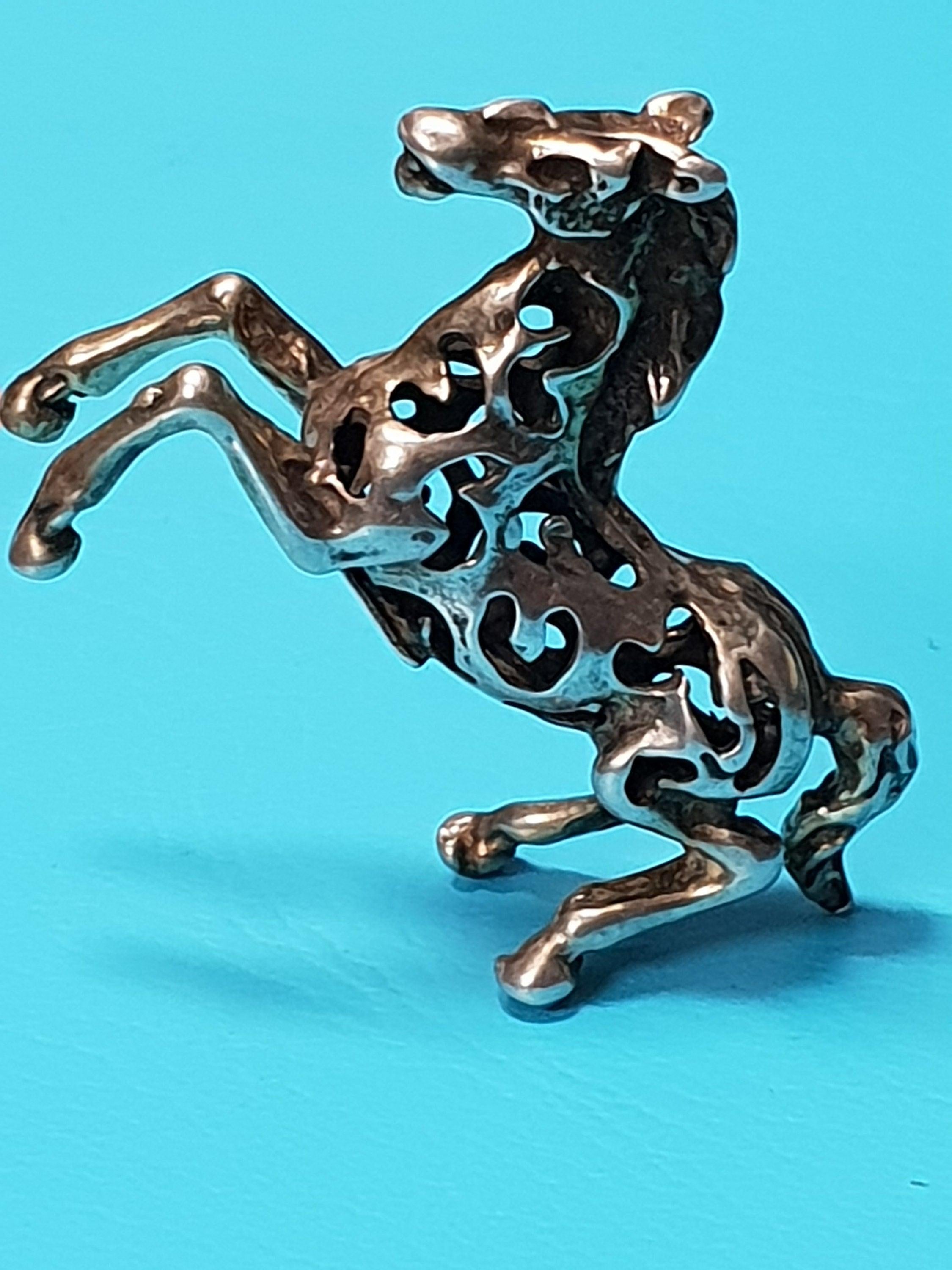 Silver Prancing Horse (Hallmarked 800) Figurine