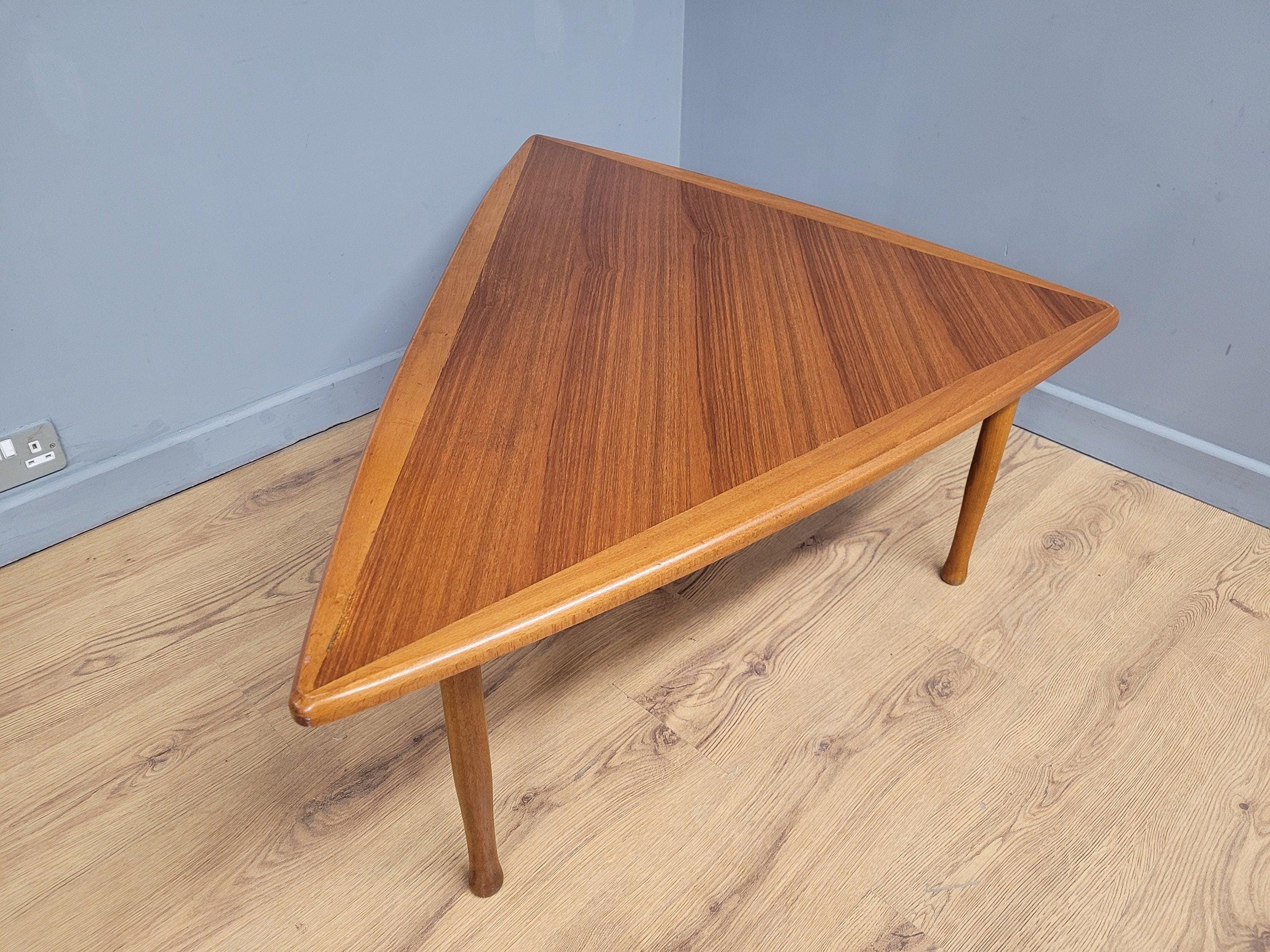 Rare Mid Century Large Danish Triangular Teak Coffee Table