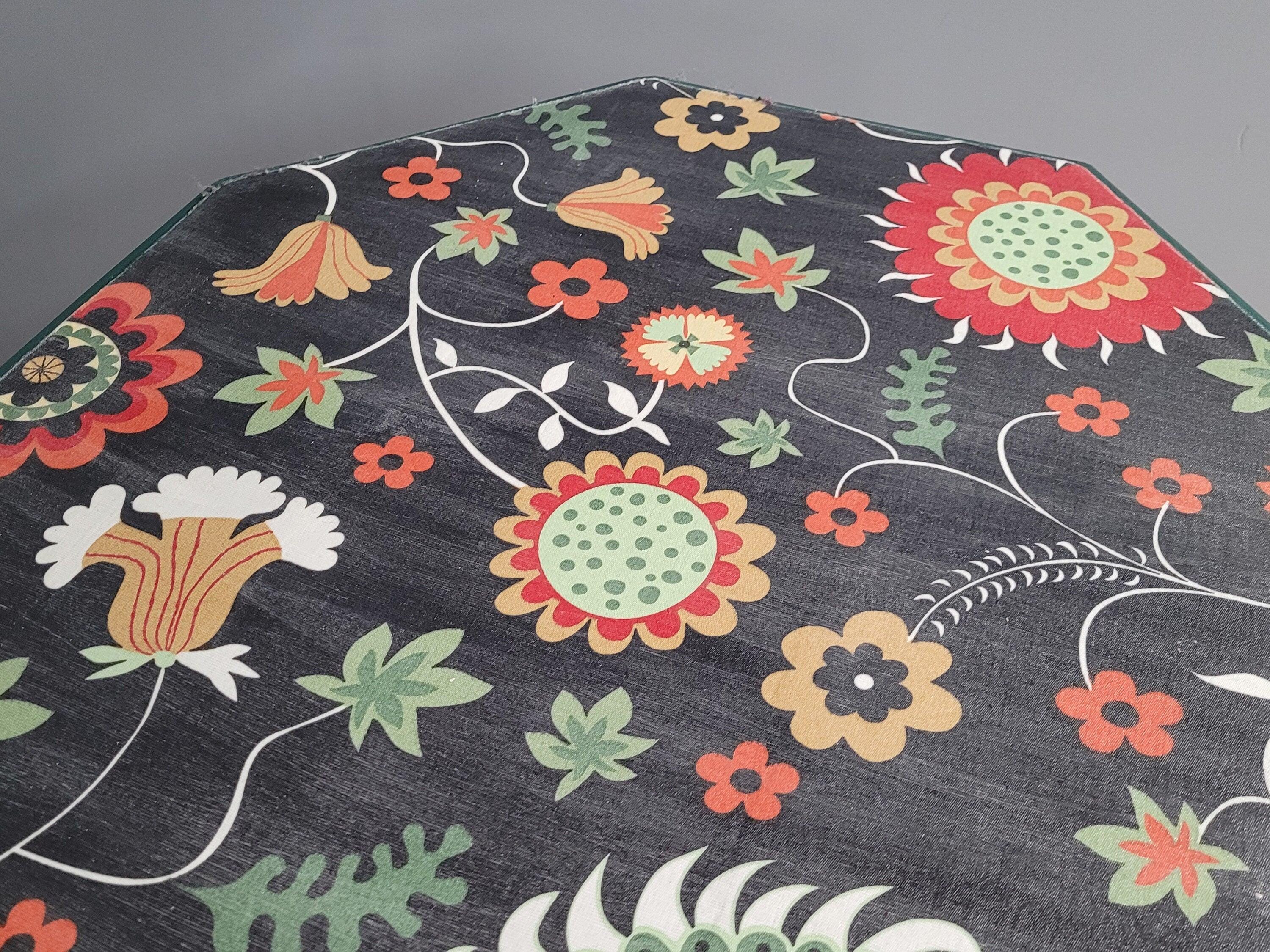 Green And Gold Painted Tri Leg Wine Occasional Table