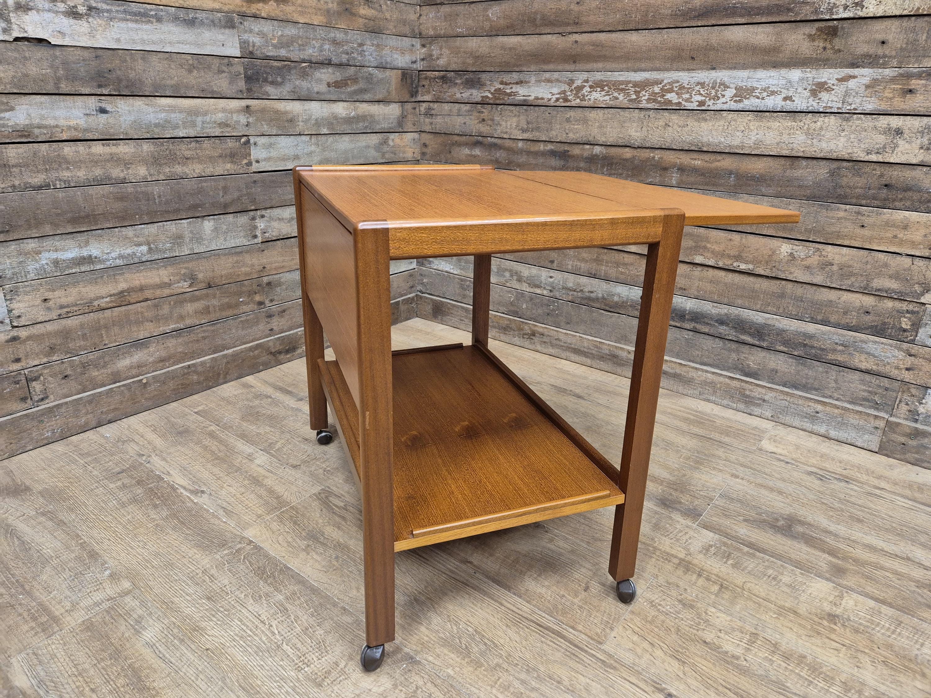Mid Century G Plan Danish Influenced Drop Leaf Teak Drinks Tea Cocktail Trolley