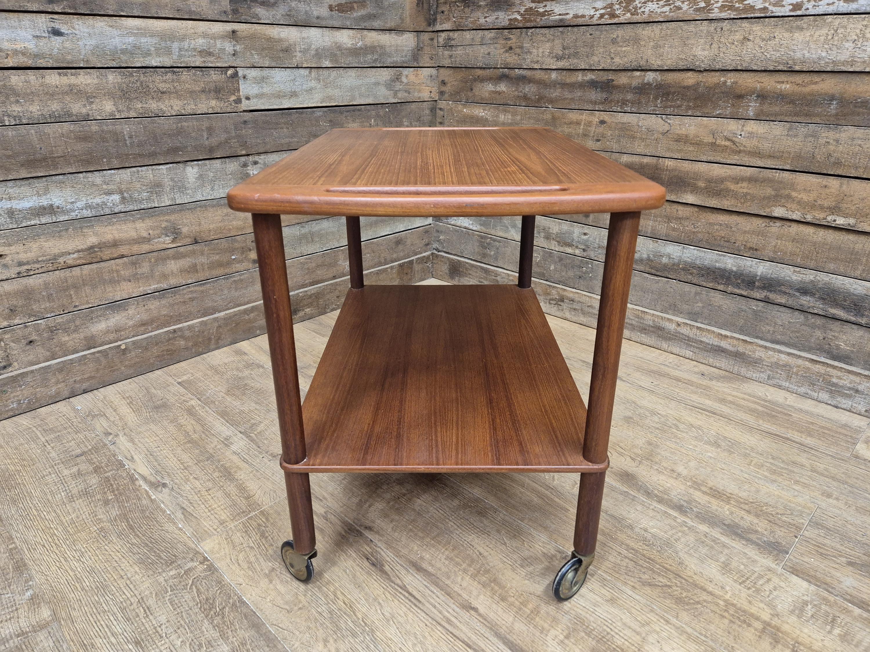 Mid Century 1960's Teak Drinks Trolley by Bowa of Denmark Cocktail Tea Trolley