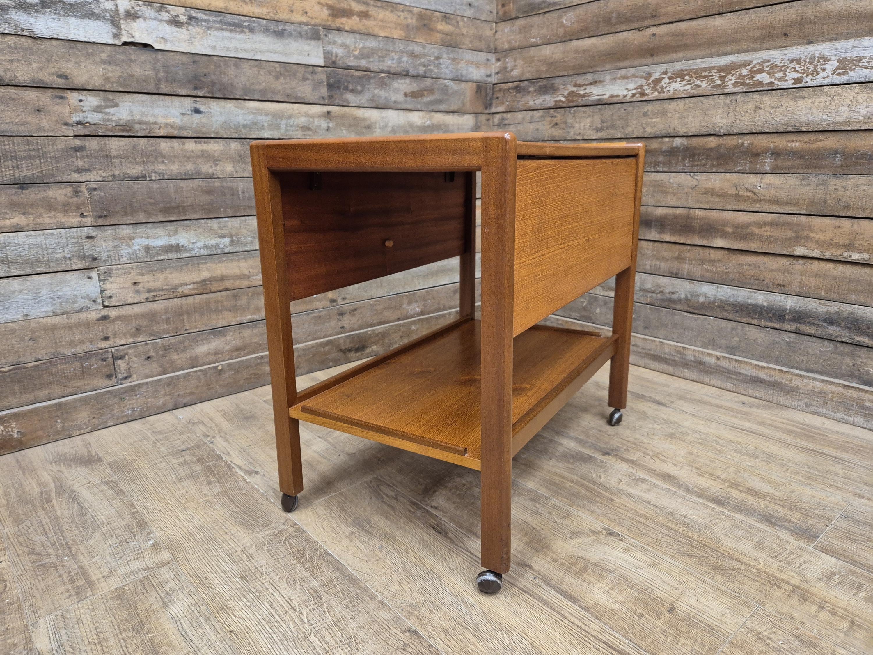 Mid Century G Plan Danish Influenced Drop Leaf Teak Drinks Tea Cocktail Trolley