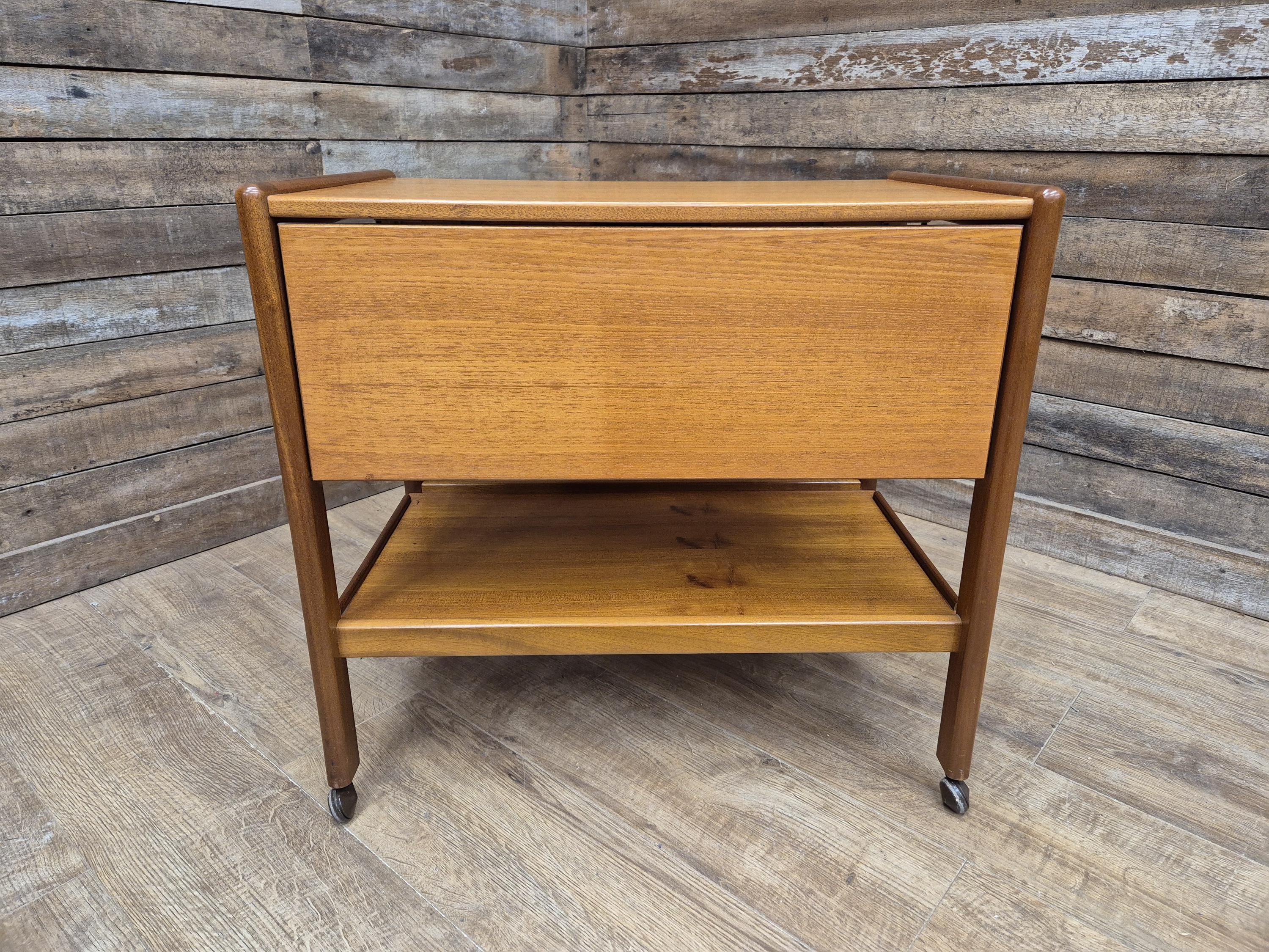 Mid Century G Plan Danish Influenced Drop Leaf Teak Drinks Tea Cocktail Trolley