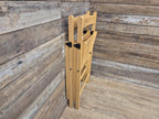 Two Vintage Wooden Slatted Folding Chairs Space Saving