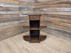 Vintage Art Deco Oak Three Tier Whatnot Plant Stand With Drawer