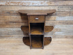 Vintage Art Deco Oak Three Tier Whatnot Plant Stand With Drawer