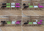Four Rodney Kinsman Omstak Chairs by Mauro Minini Italy – Rare Multi-Colour Set