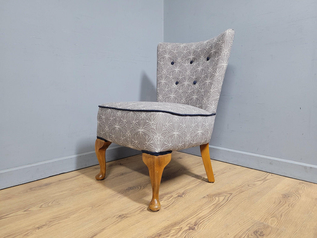 Mid Century Vintage Refurbished And Upholstered Nursing Chair Fireside Chair