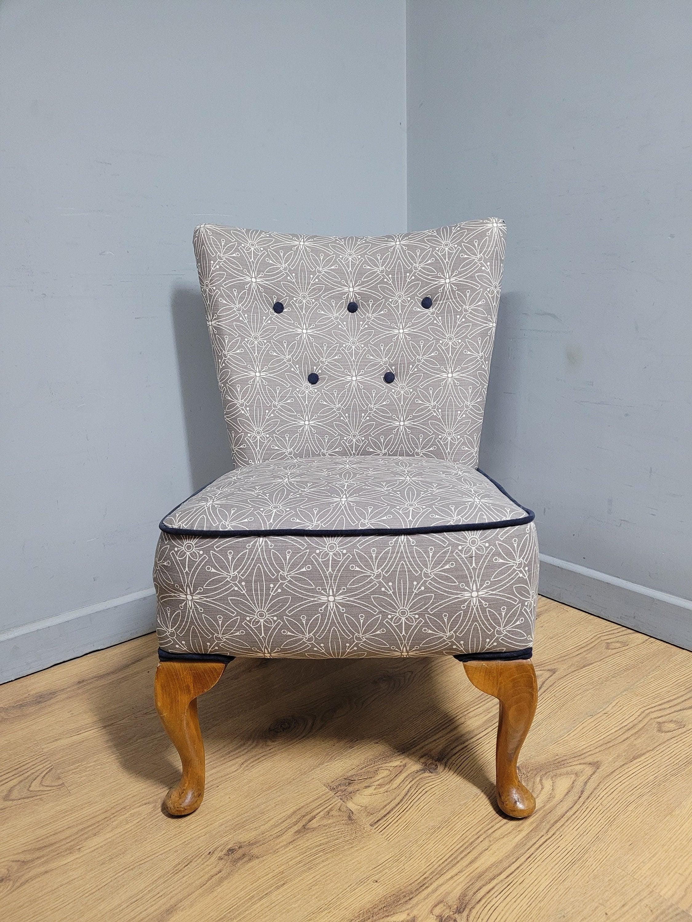 Mid Century Vintage Refurbished And Upholstered Nursing Chair Fireside Chair
