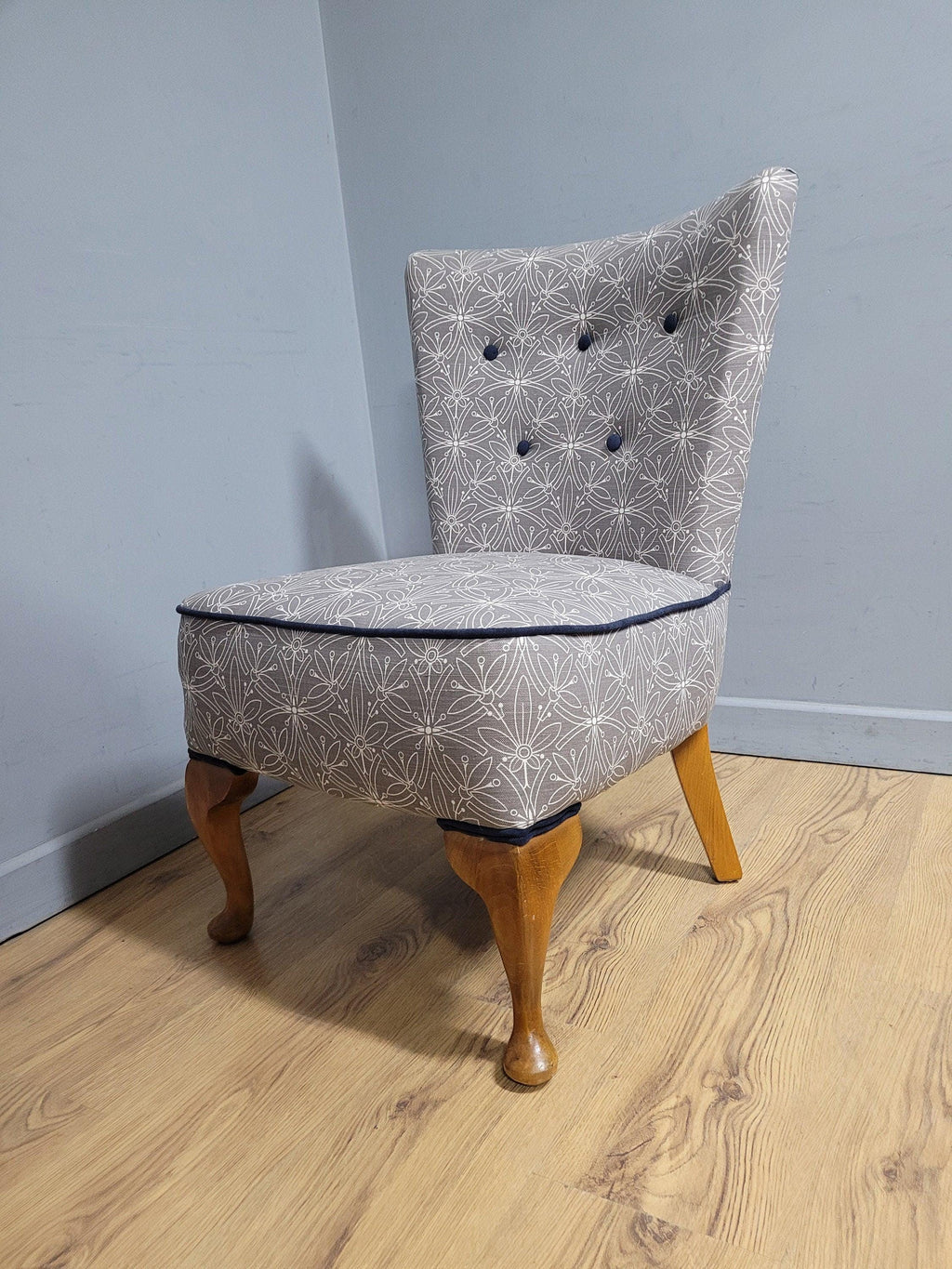 Mid Century Vintage Refurbished And Upholstered Nursing Chair Fireside Chair