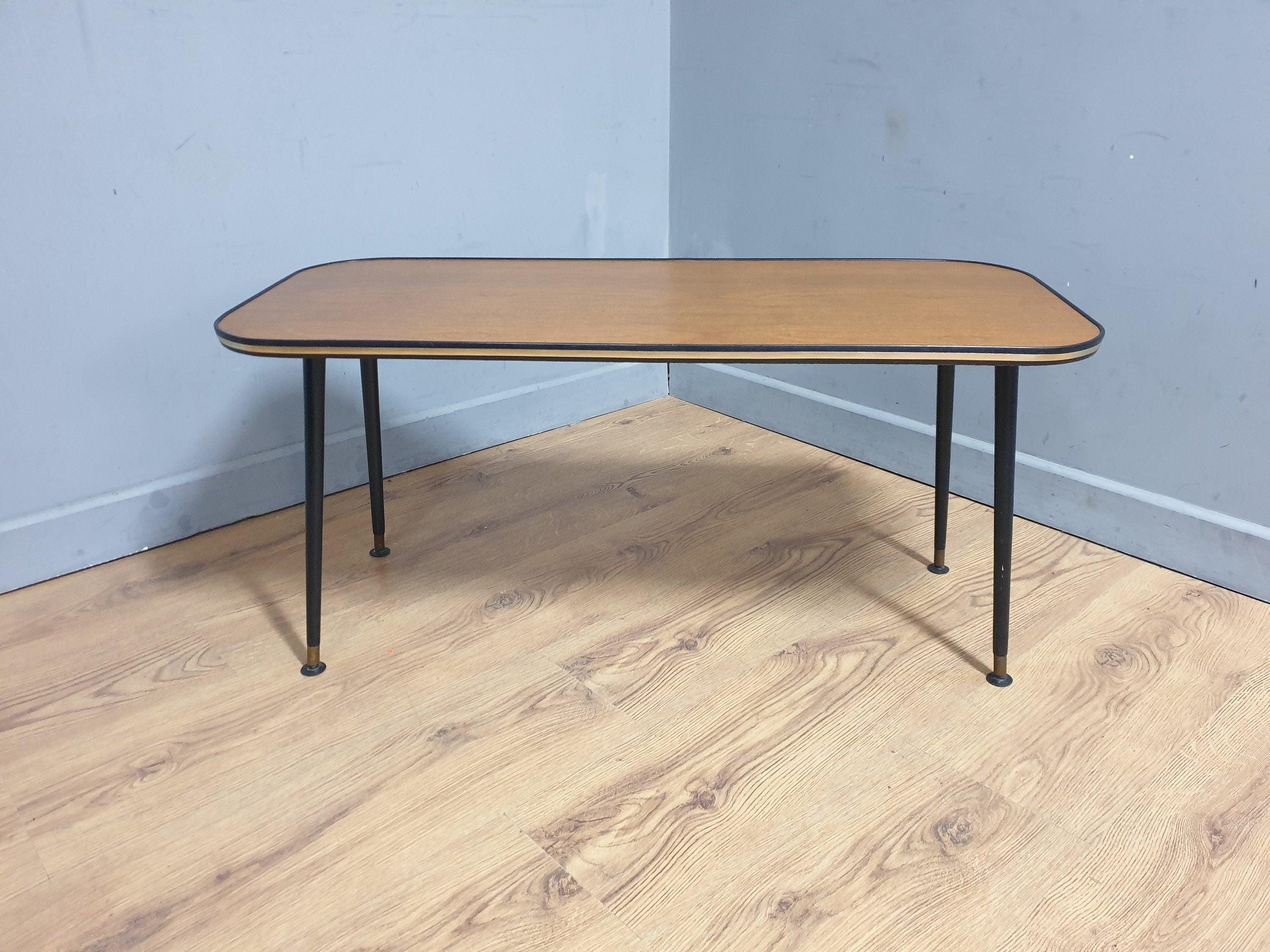Mid Century Rectangle Shape Pin Leg Coffee Table Retro Chic