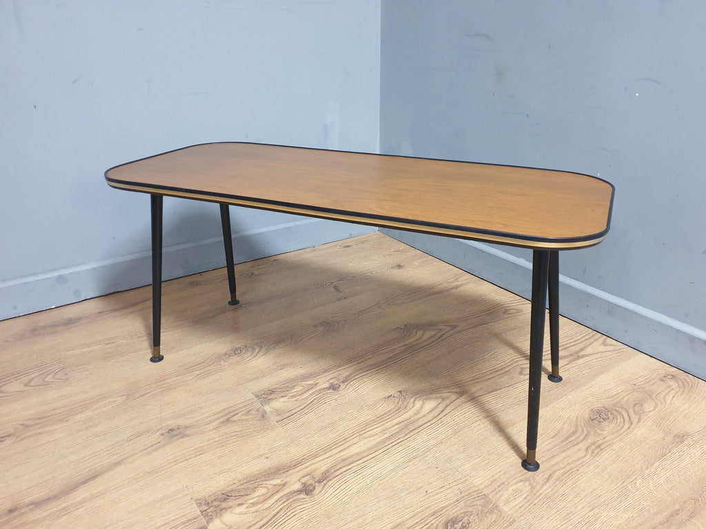 Mid Century Rectangle Shape Pin Leg Coffee Table Retro Chic