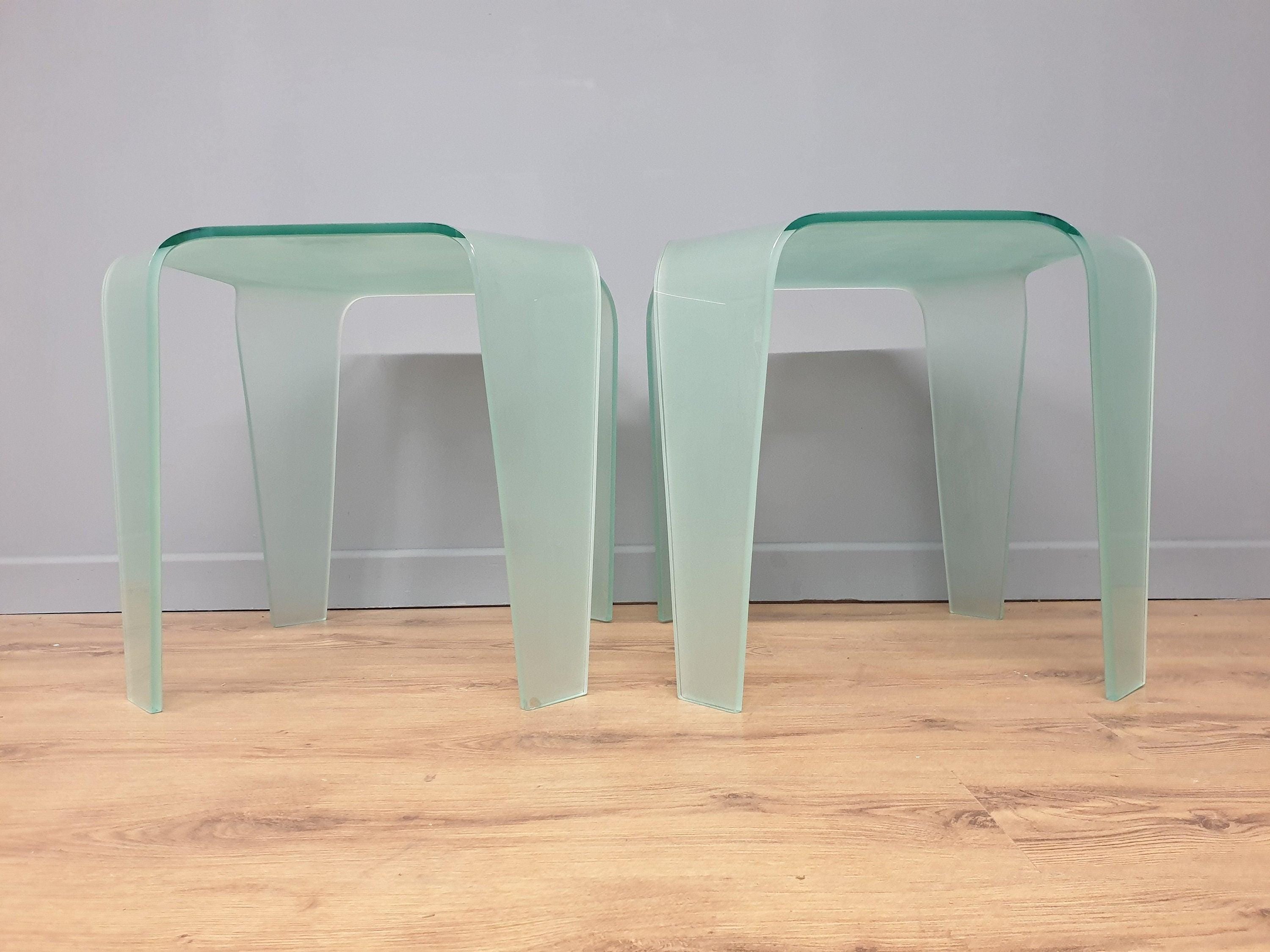 Modernist Curved Frosted Glass Square Coffee Table 2 Available