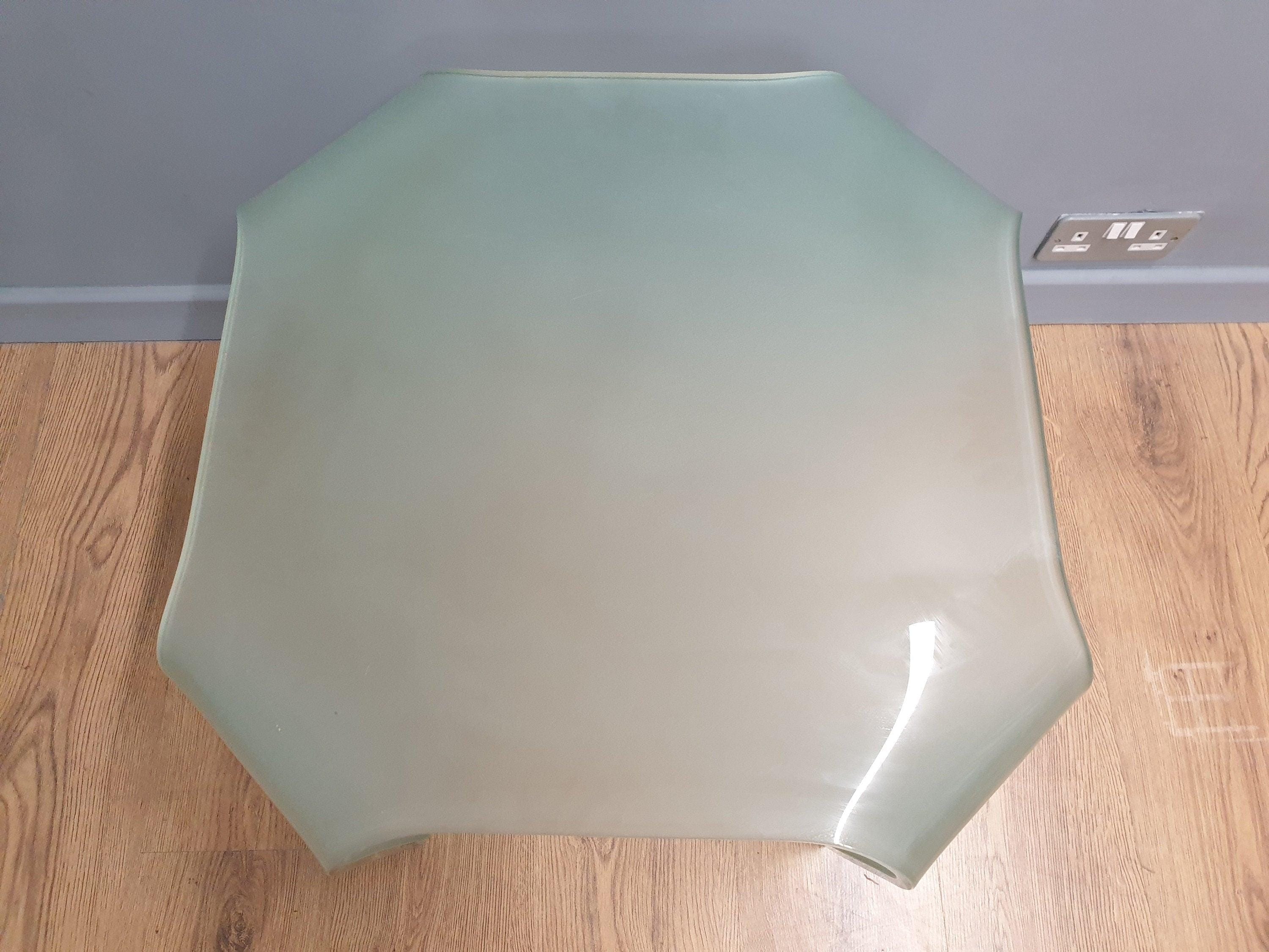 Modernist Curved Frosted Glass Square Coffee Table 2 Available