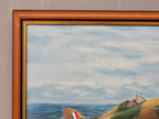 Vintage Framed Oil On Canvas Un-Signed Painting Of Spitfire