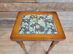 Vintage Nested Tables Fluted Legs William Morris Vinyl Fabric