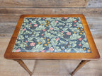 Vintage Nested Tables Fluted Legs William Morris Vinyl Fabric